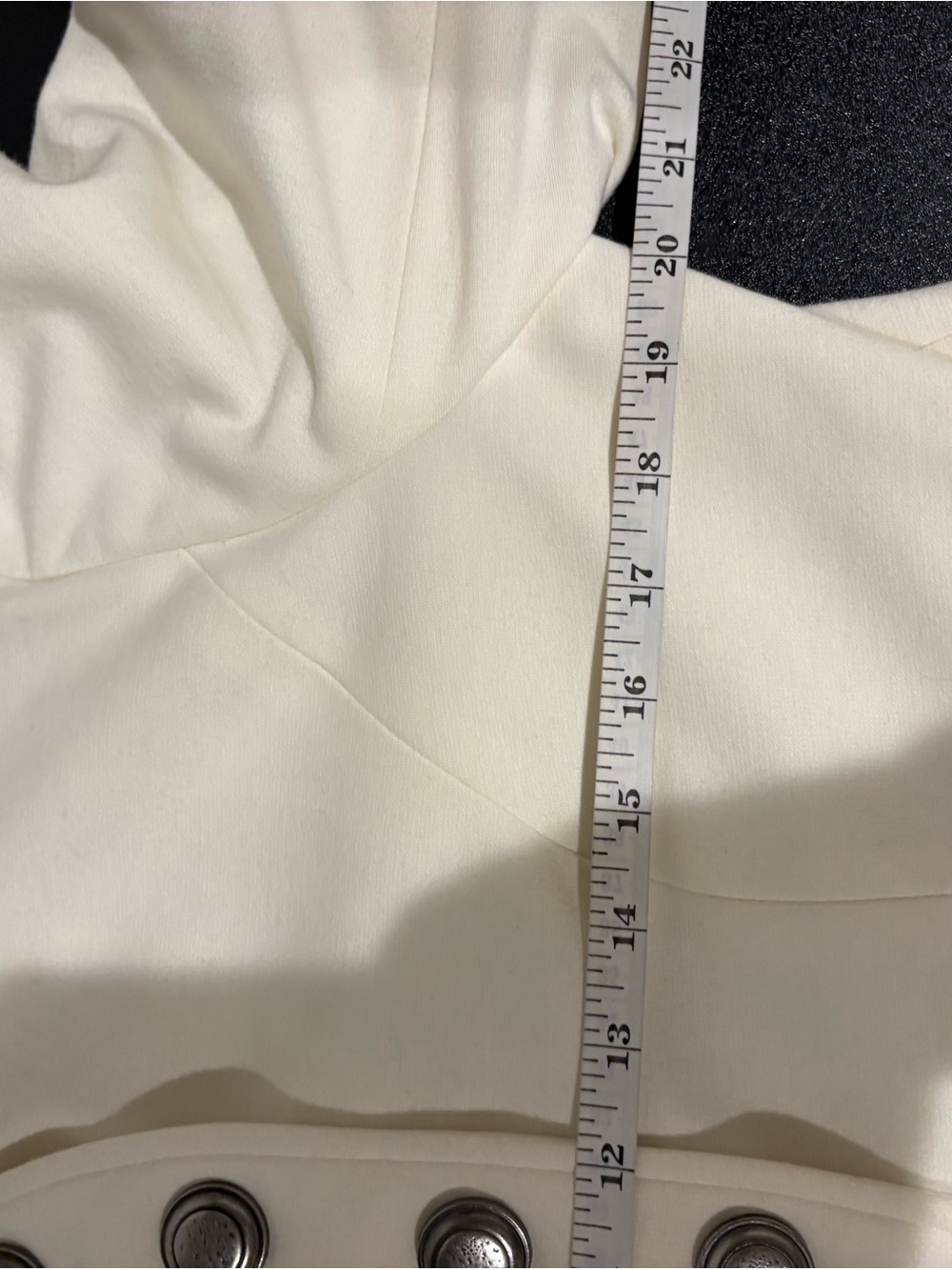 Women's Cream Ruffle-Trim Button Jacket - Picture 6 of 8